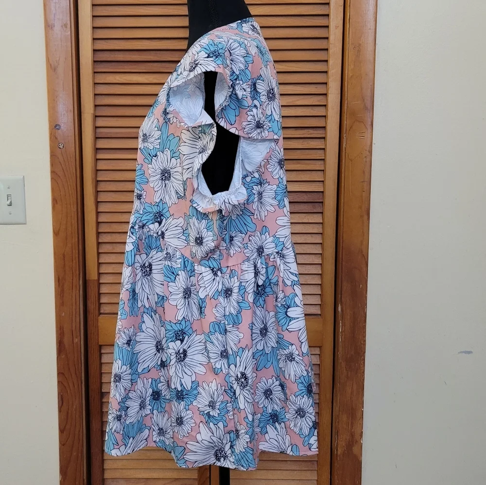 NWOT Floral Ruffle Sleeve Plus Size Top (2XL) - Picture 4 of 12